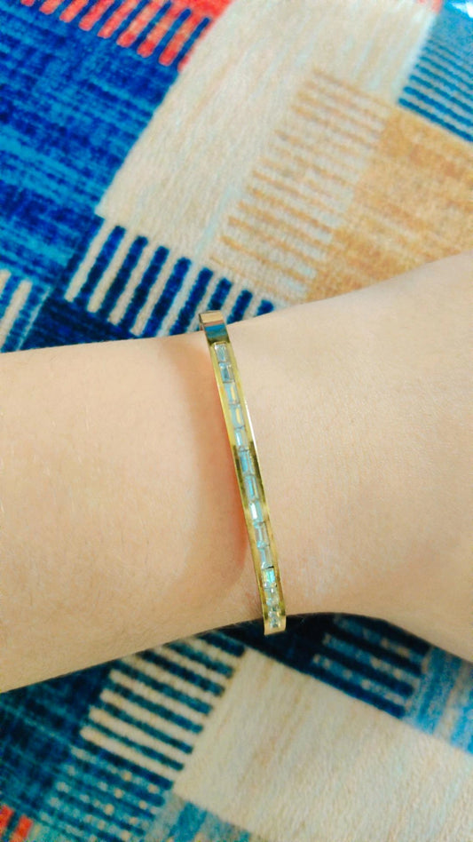 channel-set baguette cuff