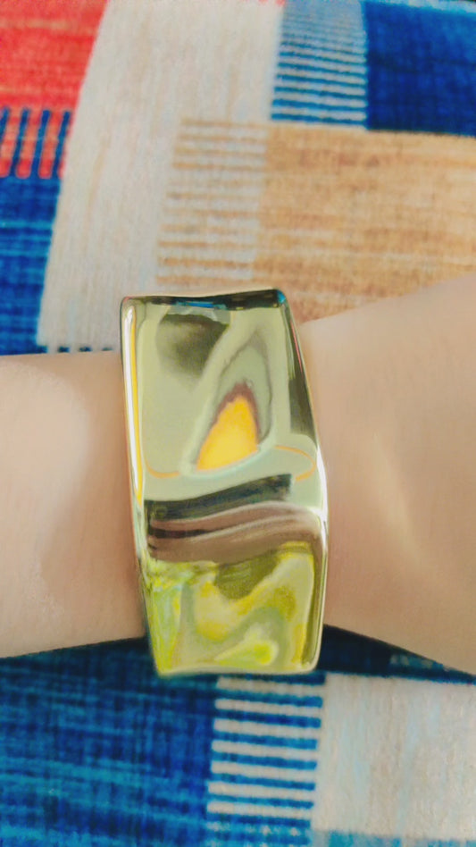 sculptural gold wide cuff bracelet