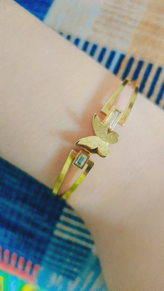 Gold plated butterfly cuff