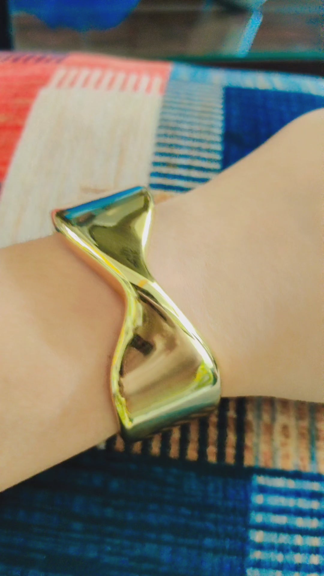 Chunky Sculptural Twisted Cuff Bracelet