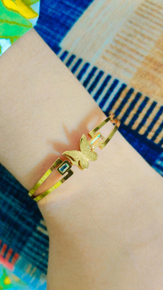 Gold plated butterfly cuff
