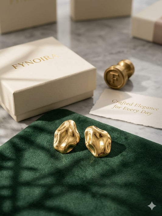 molten statement stud earrings
