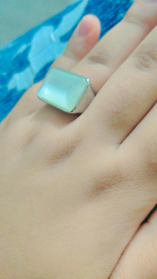 Silver rectangle ring