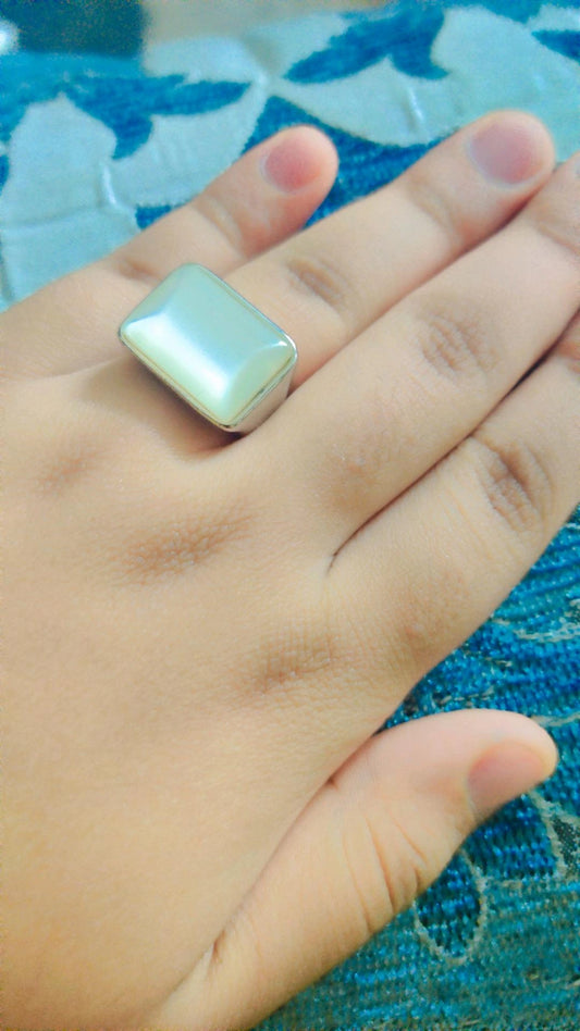Silver rectangle ring
