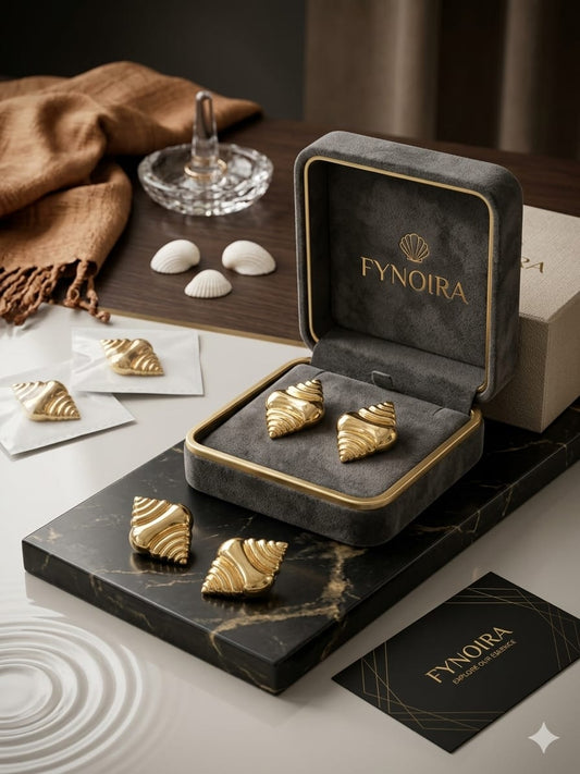 chunky ribbed seashell earrings