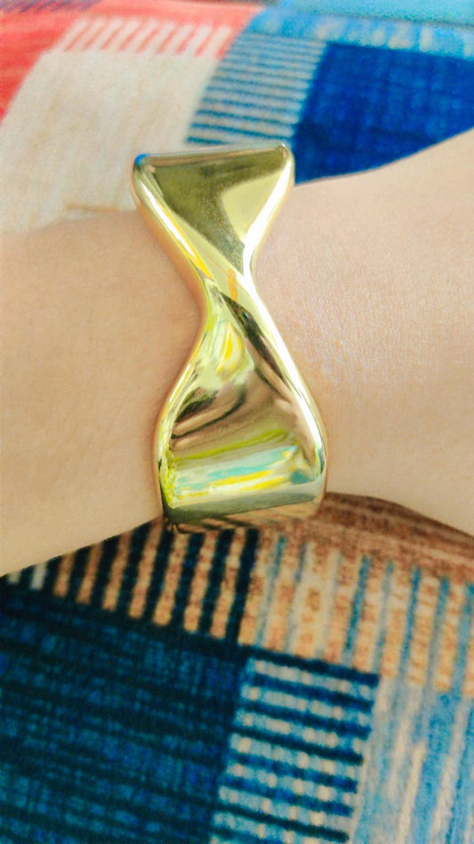 Chunky Sculptural Twisted Cuff Bracelet