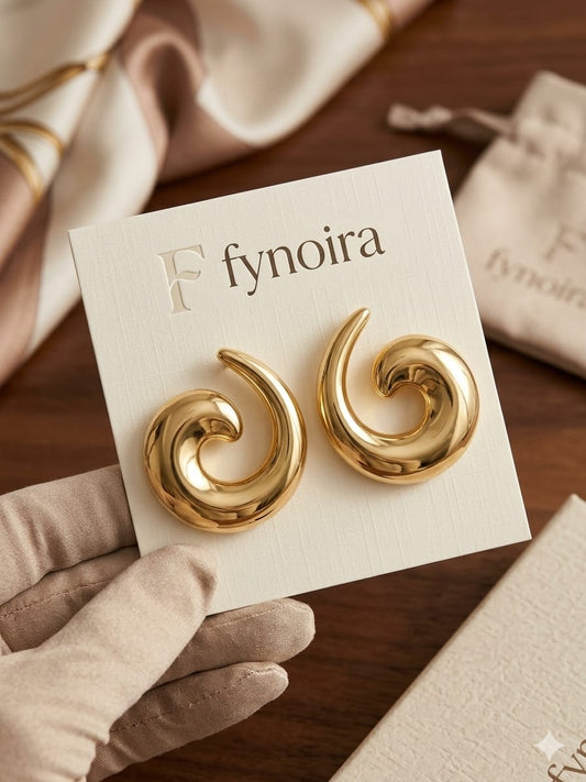 Chunky Gold Spiral Studs
